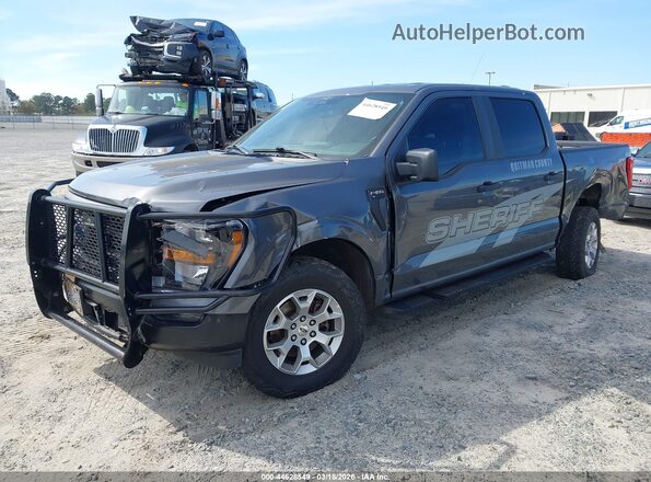 1FTFW1P88PKE45398 2023 FORD F-150 POLICE RESPONDER Gray Առջևի ձախ երեք քառորդ տեսարան