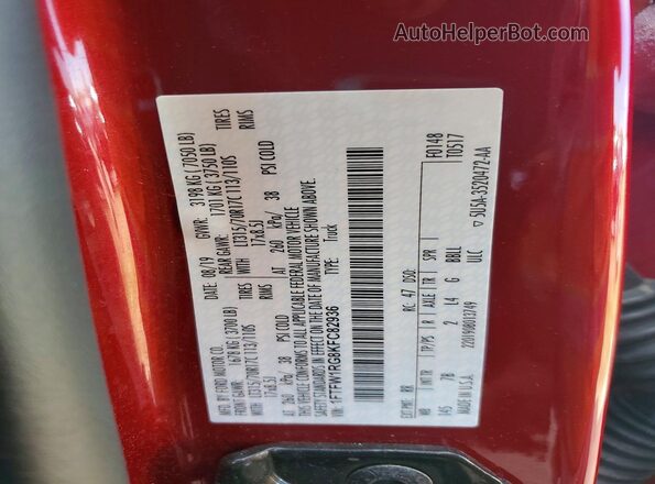 1FTFW1RG8KFC82936 2019 FORD F150 Red 