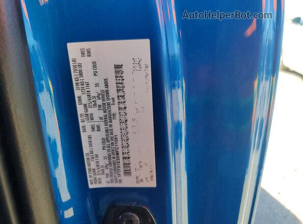1FTFX1E5XMFC11581 2021 FORD F150 Blue VIN sticker view