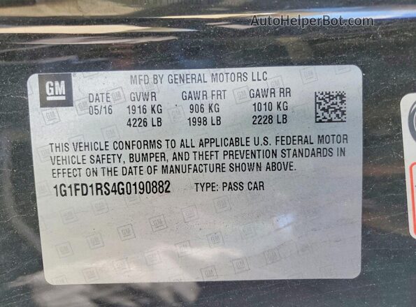 1G1FD1RS4G0190882 2016 CHEVROLET CAMARO Black Widok komory silnika