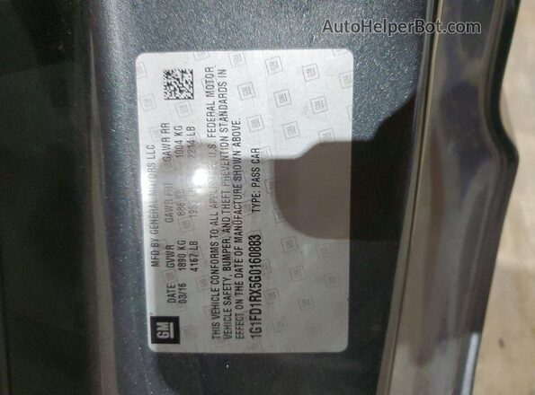 1G1FD1RX5G0160883 2016 CHEVROLET CAMARO Угольный Вид подкапотного пространства