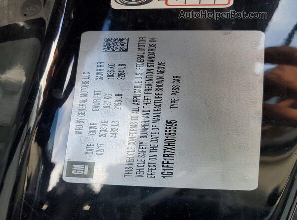 1G1FF1R7XH0185595 2017 CHEVROLET CAMARO Черный Вид подкапотного пространства