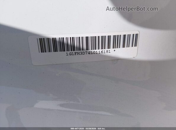 1G1FH3D74L0116181 2020 CHEVROLET CAMARO White ძრავის განყოფილების ხედი