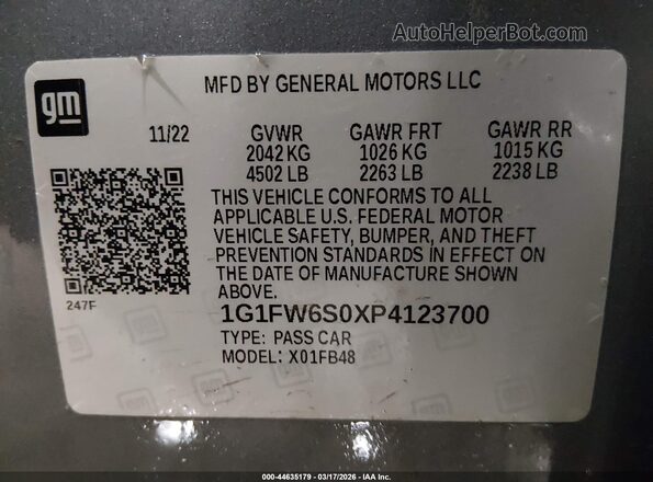 1G1FW6S0XP4123700 2023 CHEVROLET BOLT Серый Вид подкапотного пространства