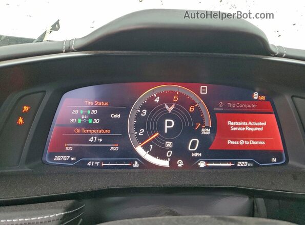 1G1Y83D46L5115826 2020 CHEVROLET CORVETTE Черный Вид щитка приборов
