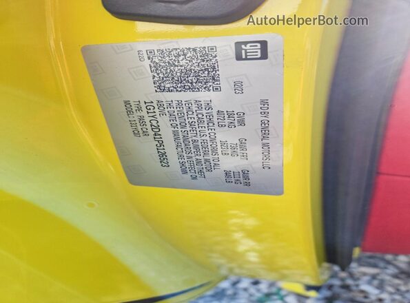 1G1YC2D41P5126523 2023 CHEVROLET CORVETTE Yellow Widok komory silnika