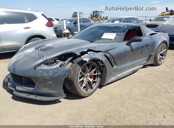 1G1YX2D75K5119467 2019 CHEVROLET CORVETTE Серый Передняя левая четверть