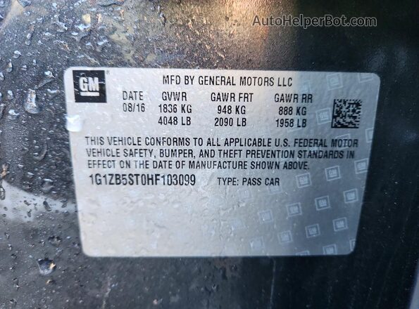 1G1ZB5ST0HF103099 2017 CHEVROLET MALIBU Серый Вид подкапотного пространства