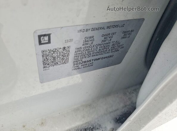 1G1ZB5ST0MF044582 2021 CHEVROLET MALIBU White Շարժիչի բաժամունքի տեսք