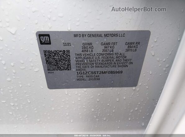 1G1ZC5ST2MF085969 2021 CHEVROLET MALIBU Белый 