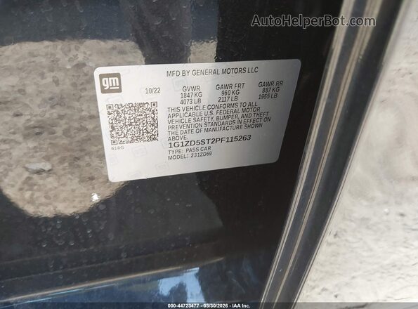 1G1ZD5ST2PF115263 2023 CHEVROLET MALIBU Серый 