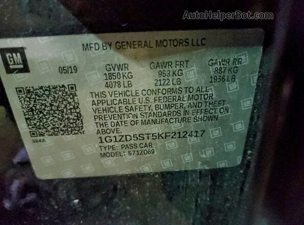 1G1ZD5ST5KF212417 2019 CHEVROLET MALIBU Black 