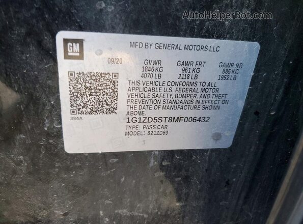 1G1ZD5ST8MF006432 2021 CHEVROLET MALIBU Black Widok komory silnika