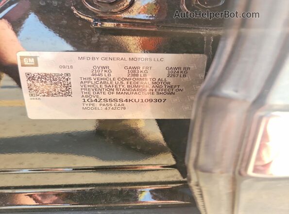 1G4ZS5SS4KU109307 2019 BUICK LACROSSE Black Engine compartment view