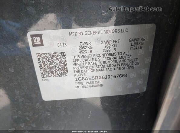1G6AE5RX6J0167664 2018 CADILLAC ATS Gray 