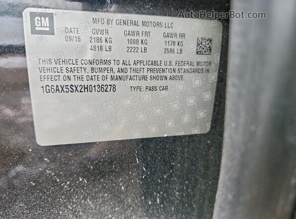1G6AX5SX2H0136278 2017 CADILLAC CTS Black 