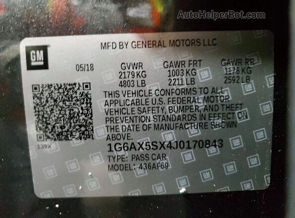 1G6AX5SX4J0170843 2018 CADILLAC CTS Gray 