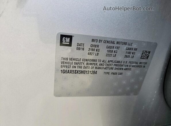 1G6AX5SX5H0131284 2017 CADILLAC CTS Silver 