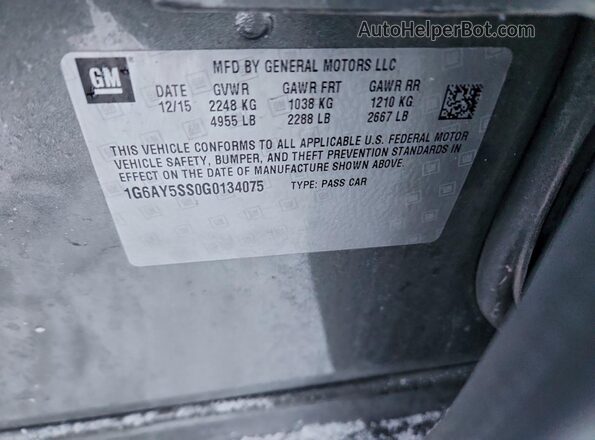 1G6AY5SS0G0134075 2016 CADILLAC CTS Gray Вид підкапотного простору