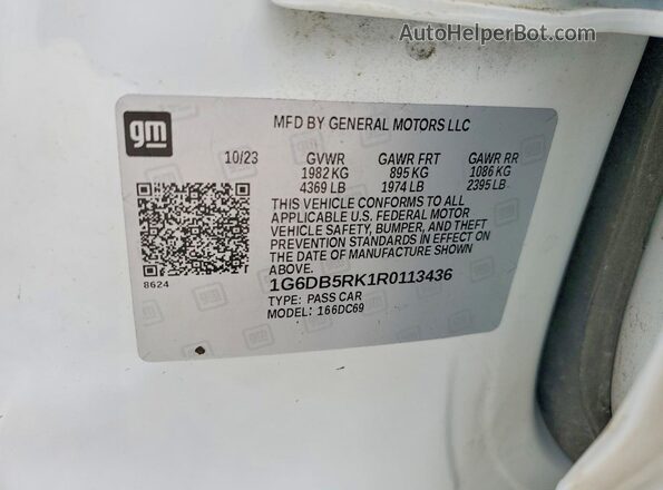 1G6DB5RK1R0113436 2024 CADILLAC CT4 Белый Вид подкапотного пространства