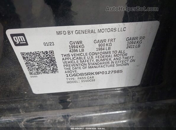 1G6DB5RK9P0127985 2023 CADILLAC CT4 Black Շարժիչի բաժամունքի տեսք