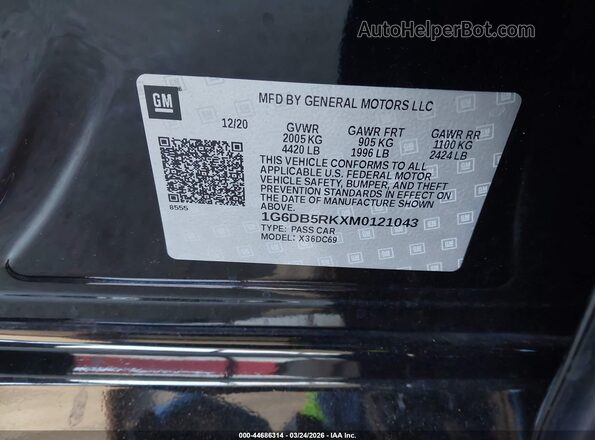 1G6DB5RKXM0121043 2021 CADILLAC CT4 Черный Вид подкапотного пространства