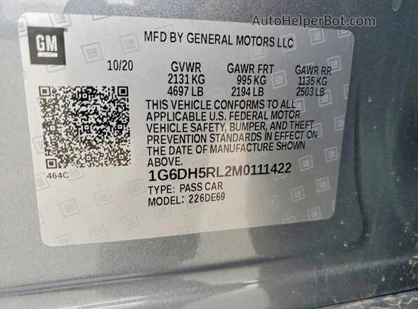 1G6DH5RL2M0111422 2021 CADILLAC CT4 Gray ძრავის განყოფილების ხედი