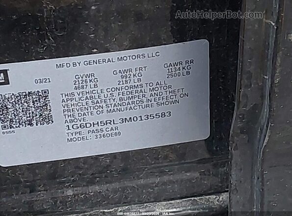 1G6DH5RL3M0135583 2021 CADILLAC CT4 Black Widok komory silnika