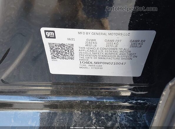 1G6DL5RP0N0210047 2022 CADILLAC CT4 Black Vista del compartimento del motor