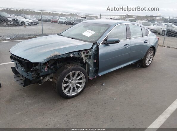 1G6DM5RK6R0111952 2024 CADILLAC CT5 Blue წინა მარცხენა ხედი სამი მეოთხედიდან