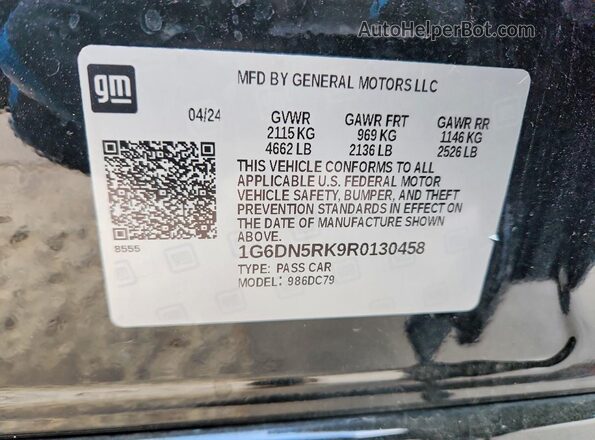1G6DN5RK9R0130458 2024 CADILLAC CT5 Black Vista del compartimento del motor