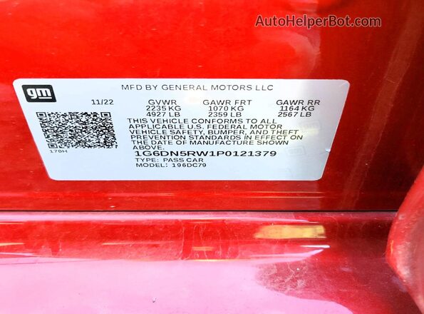 1G6DN5RW1P0121379 2023 CADILLAC CT5 Burgundy Շարժիչի բաժամունքի տեսք