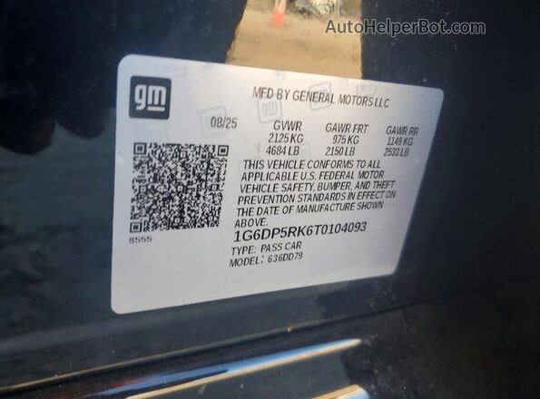 1G6DP5RK6T0104093 2026 CADILLAC CT5 Черный Вид подкапотного пространства