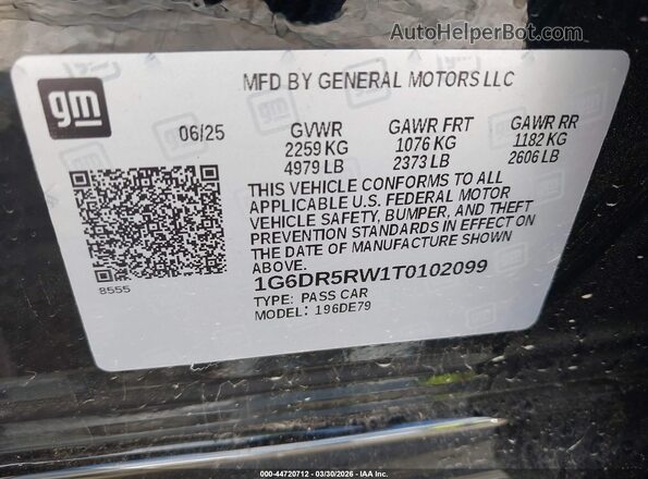 1G6DR5RW1T0102099 2026 CADILLAC CT5 Черный Вид подкапотного пространства