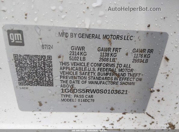1G6DS5RW0S0103621 2025 CADILLAC CT5 White Widok komory silnika