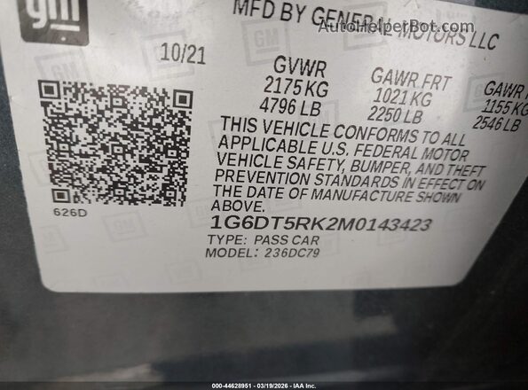 1G6DT5RK2M0143423 2021 CADILLAC CT5 Black Շարժիչի բաժամունքի տեսք