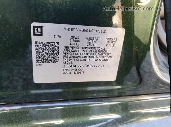 1G6DX5RK2M0117263 2021 CADILLAC CT5 Green 