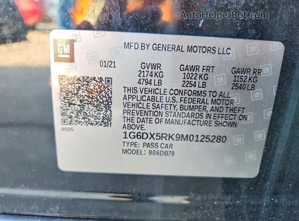 1G6DX5RK9M0125280 2021 CADILLAC CT5 Black 