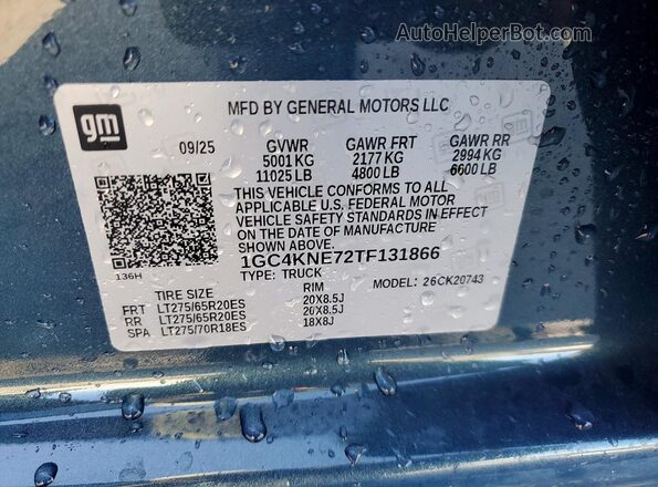 1GC4KNE72TF131866 2026 CHEVROLET SILVERADO Gray ძრავის განყოფილების ხედი