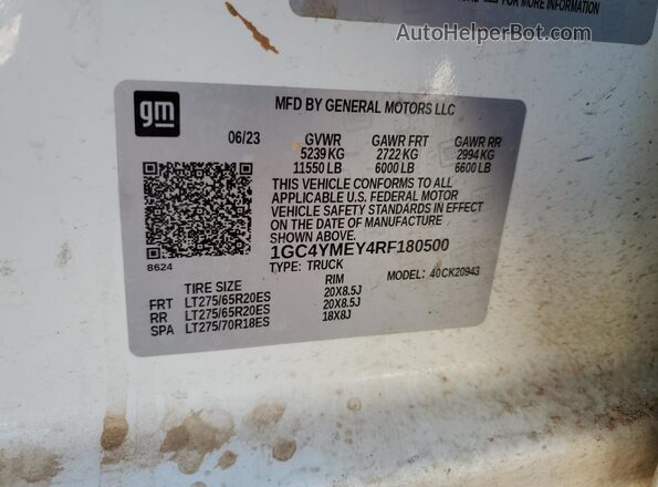 1GC4YMEY4RF180500 2024 CHEVROLET SILVERADO White 