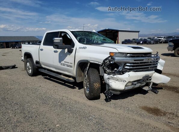 1GC4YVEY4MF217477 2021 CHEVROLET SILVERADO Белый Передняя правая четверть