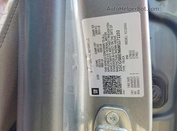 1GCGSBEN6M1171103 2021 CHEVROLET COLORADO Gray 