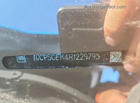 1GCPSCEK4R1229793 2024 CHEVROLET COLORADO Blue VIN კოდის სტიკერის ხედი