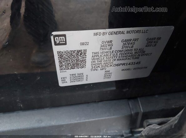 1GKS2CKD6PR143145 2023 GMC YUKON Black Widok komory silnika