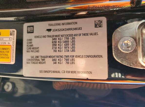 1GKS2GKD4RR249183 2024 GMC YUKON Black Widok wnętrza 360 stopni