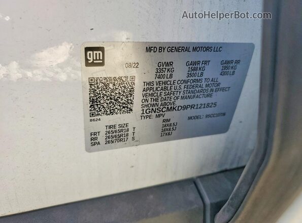 1GNSCMKD9PR121825 2023 CHEVROLET TAHOE Белый 