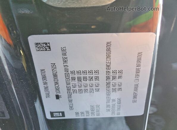 1GNSCNKDXMR275154 2021 CHEVROLET TAHOE Black VIN sticker view