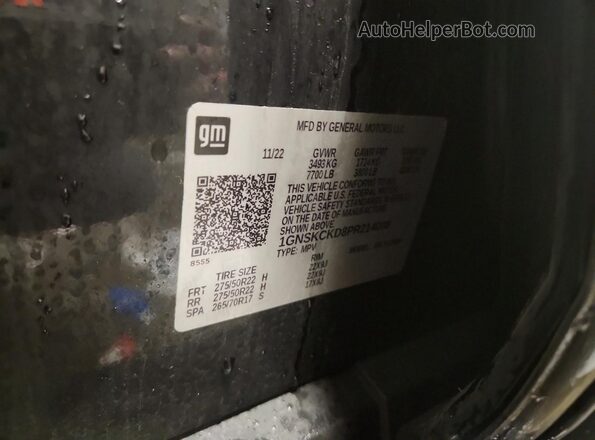 1GNSKCKD8PR214008 2023 CHEVROLET SUBURBAN Черный 