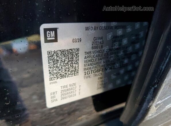 1GTG6FEN0K1271223 2019 GMC CANYON Black Вид підкапотного простору