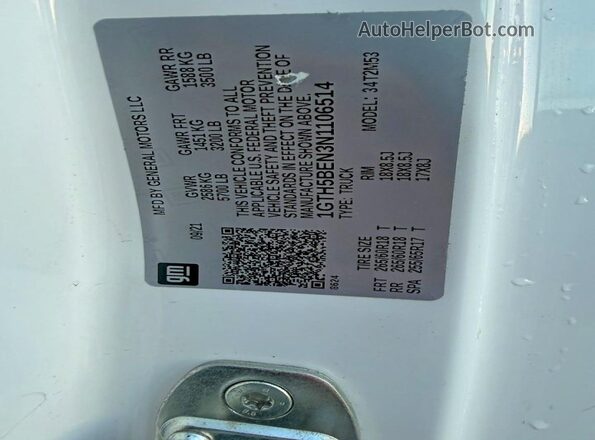 1GTH5BEN3N1106514 2022 GMC CANYON White 